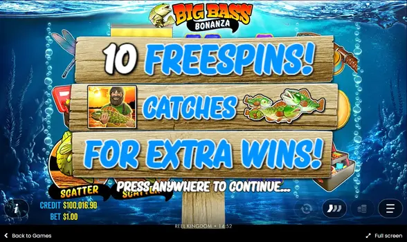 Big bass bonanza casino Free Spins with Fisherman collecting Money Symbol values