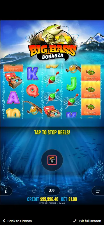 Big bass bonanza not on gamstop active gameplay with reels spinning